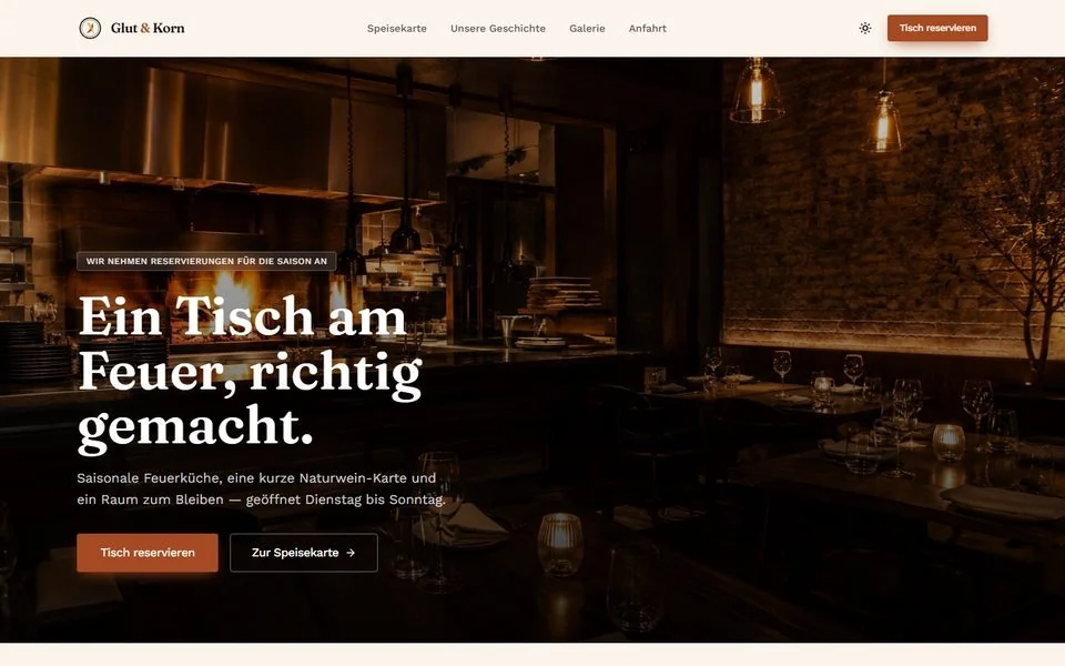 Demo: Restaurant-Website mit Speisekarte und Reservierung