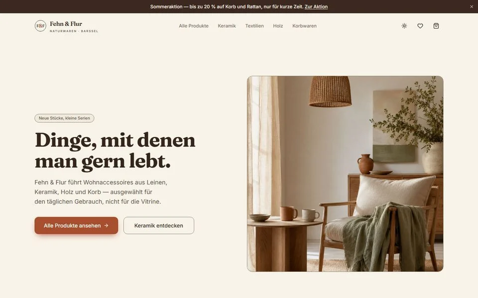 Demo: Online-Shop für Wohnaccessoires